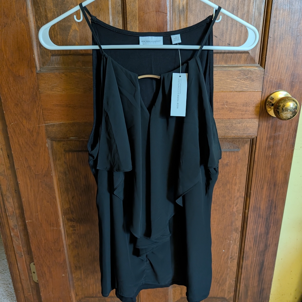 NWT New York & Co. Black Sleeveless Top
